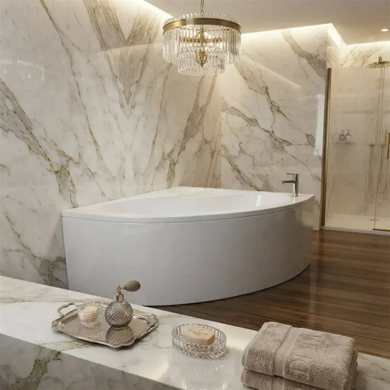 Merrill 1500 x 950mm Offset Corner Bath Left or Right Hand inc Legs & Fixings - Left Hand / Yes