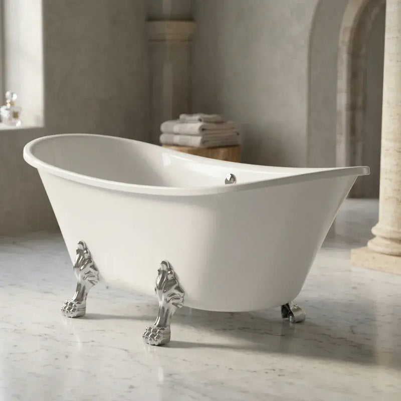 Millard 1760 x 710mm Freestanding Bath with Chrome Feet Set