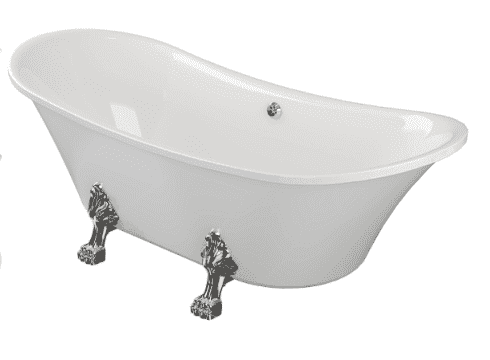Millard 1760 x 710mm Freestanding Bath with Chrome Feet Set