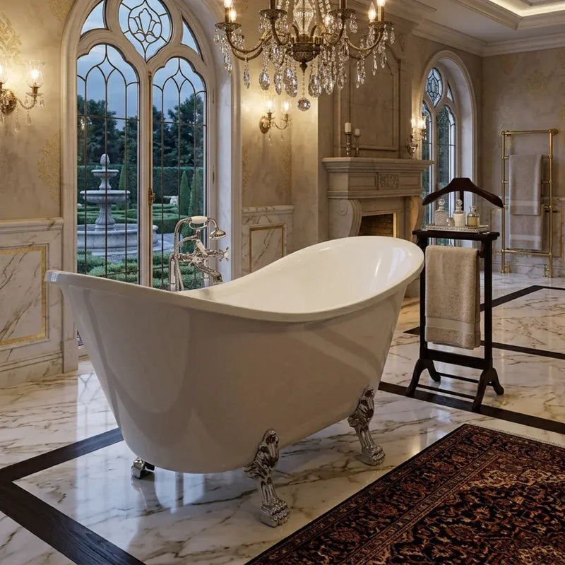 Millard 1760 x 710mm Freestanding Bath with Chrome Feet Set