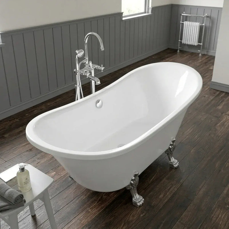Millard 1760 x 710mm Freestanding Bath with Chrome Feet Set