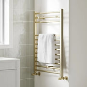 Mini Makeover Bathroom Pack, Brushed Brass, Taps, Wastes and Towel Warmer