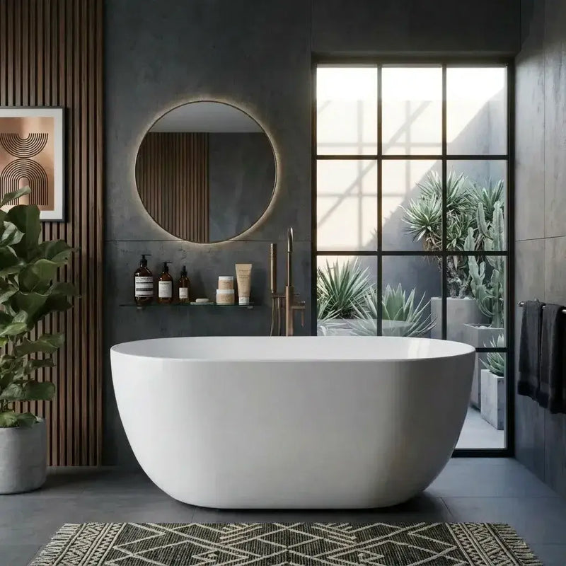 Minuet 1500mm AquaKast Freestanding Bath Reinforced Stone Resin & Acrylic
