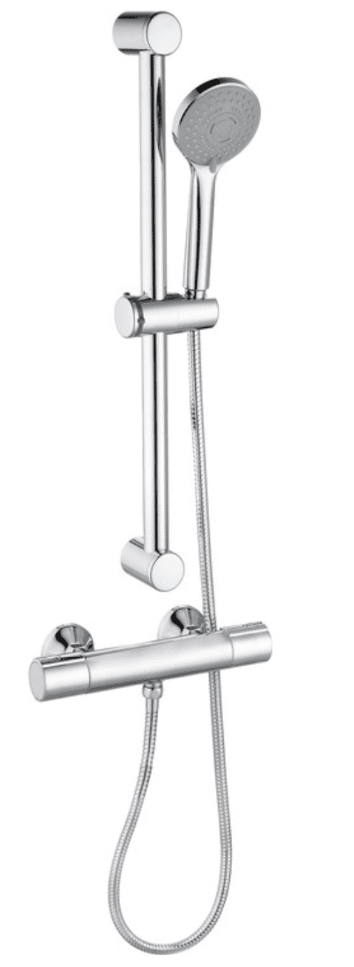 Mizar Cool Touch Thermostatic Bar Mixer Shower, Chrome
