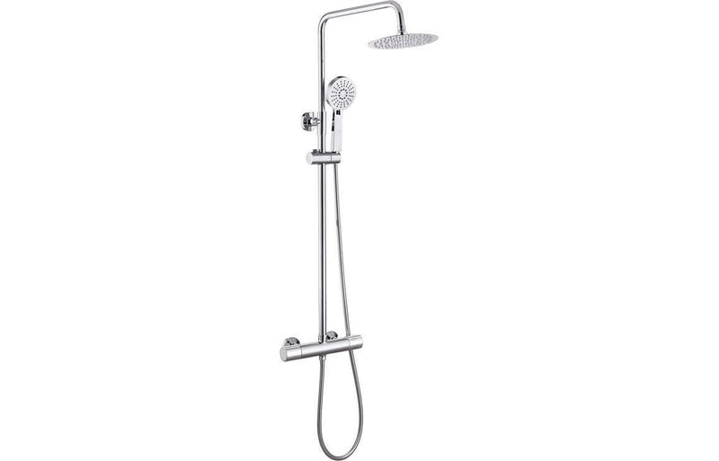 Mizar Cool Touch Thermostatic Dual Head Bar Mixer Shower, Chrome