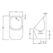 Modern Ceramic Urinal Bowl Only - For Exposed or Concealed Pipework