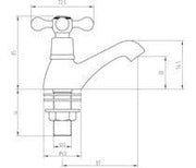 Modox Basin Pillar Taps, Chrome, Traditional Cross Top Style