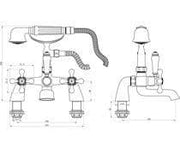 Modox Bath/Shower Mixer Tap, Chrome, Traditional Cross Top Style