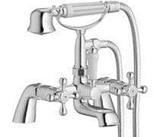 Modox Bath/Shower Mixer Tap, Chrome, Traditional Cross Top Style
