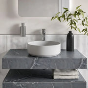 Nature Grey Marble 800mm Wall Hung Unit with Shelf