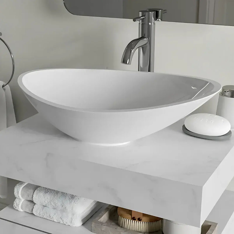 Nature White Marble 800mm Wall Hung Unit with Shelf