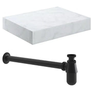 Nature White Marble 800mm Wall Hung Unit with Shelf
