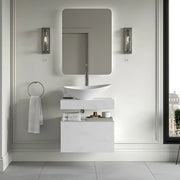 Nature White Marble 800mm Wall Hung Unit with Shelf