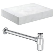 Nature White Marble 800mm Wall Hung Unit with Shelf