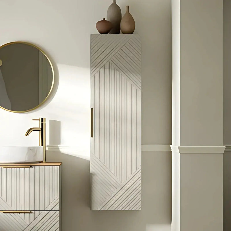 Octavia Matt Oat 350mm Tall Wall Hung Unit