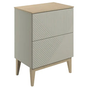 Octavia Matt Oat 610mm Floor Standing 2 Drawer Basin Unit & Maple Oak Effect Worktop