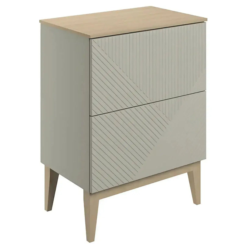 Octavia Matt Oat 610mm Floor Standing 2 Drawer Basin Unit & Maple Oak Effect Worktop