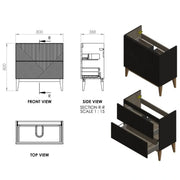 Octavia Matt Oat 815mm Floor Standing 2 Drawer Basin Unit & Ceramic basin