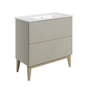 Octavia Matt Oat 815mm Floor Standing 2 Drawer Basin Unit & Ceramic basin