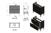 Octavia Matt Smoke Blue 810mm Floor Standing 2 Drawer Basin Unit & Maple Oak Effect Worktop