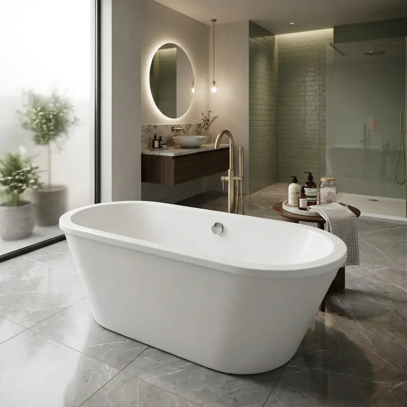 Omnia Freestanding Bath, White, 1700 x 755mm