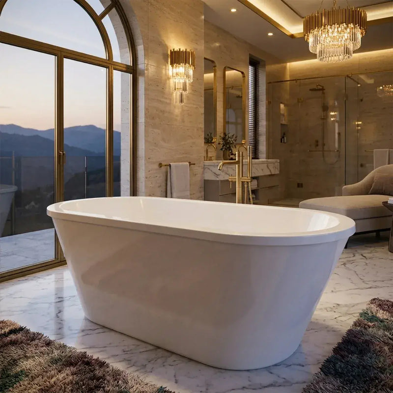 Omnia Freestanding Bath, White, 1700 x 755mm