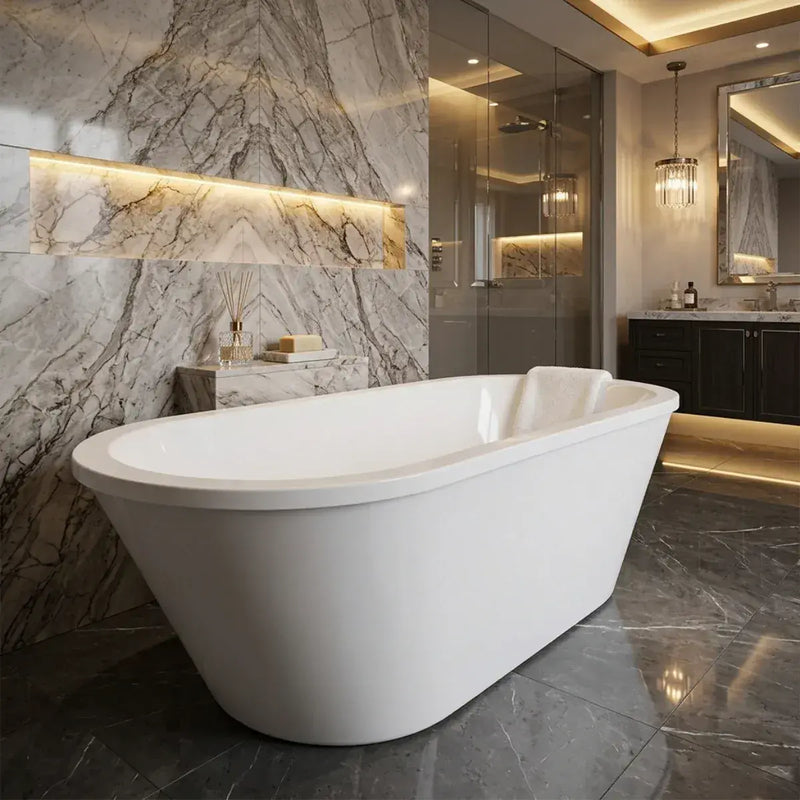 Omnia Freestanding Bath, White, 1700 x 755mm
