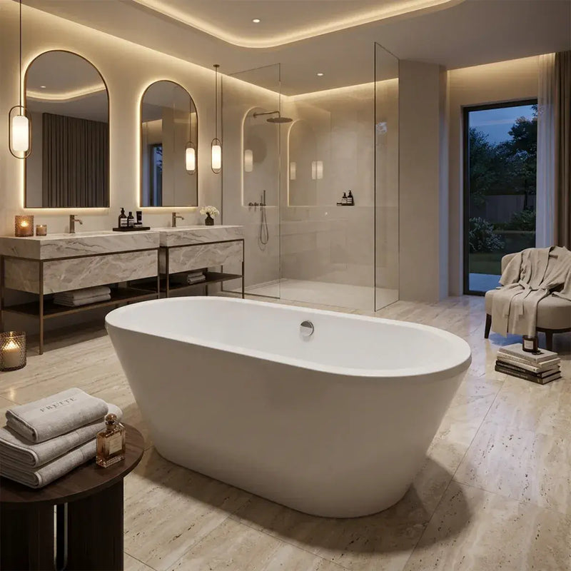 Omnia Freestanding Bath, White, 1700 x 755mm