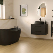 Ophelia 1700 x 780mm Matt Black Freestanding Slipper Bath | Single Ended with Tap Ledge
