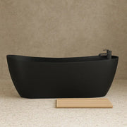Ophelia 1700 x 780mm Matt Black Freestanding Slipper Bath | Single Ended with Tap Ledge
