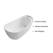 Ophelia 1700 x 780mm Single Ended Freestanding Slipper Bath | Luxury Tap Ledge Design