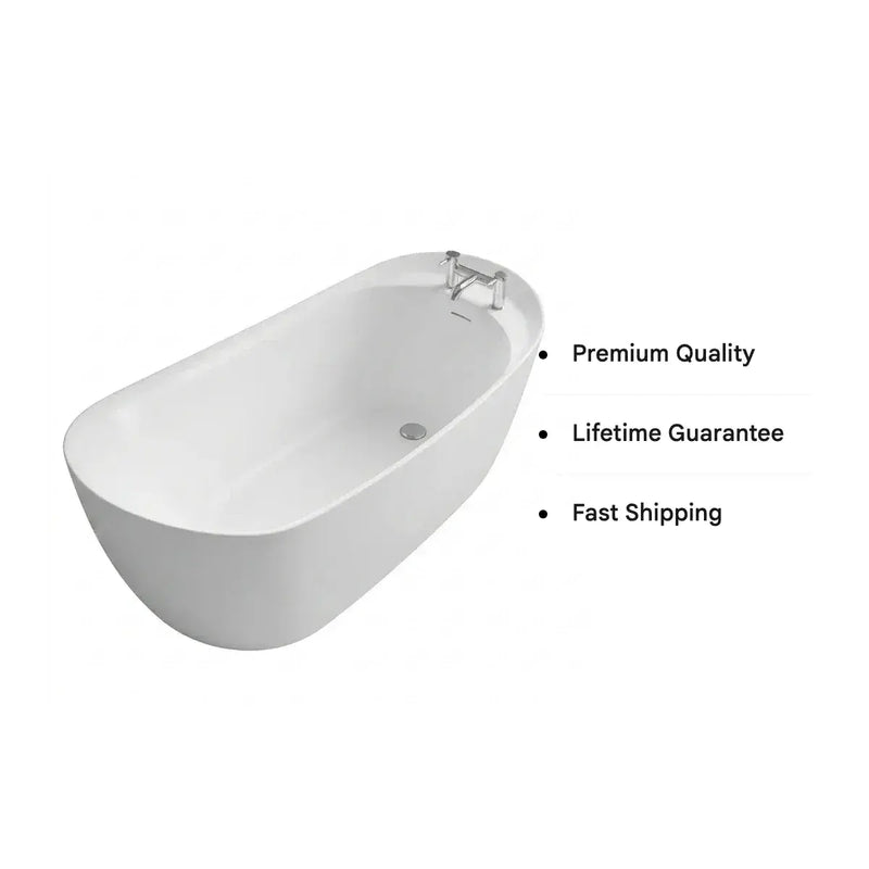 Ophelia 1700 x 780mm Single Ended Freestanding Slipper Bath | Luxury Tap Ledge Design