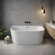 Orien Back to Wall Freestanding Bath 1500 x 750mm with Optional Colour Waste