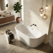 Orien Back to Wall Freestanding Bath 1500 x 750mm with Optional Colour Waste