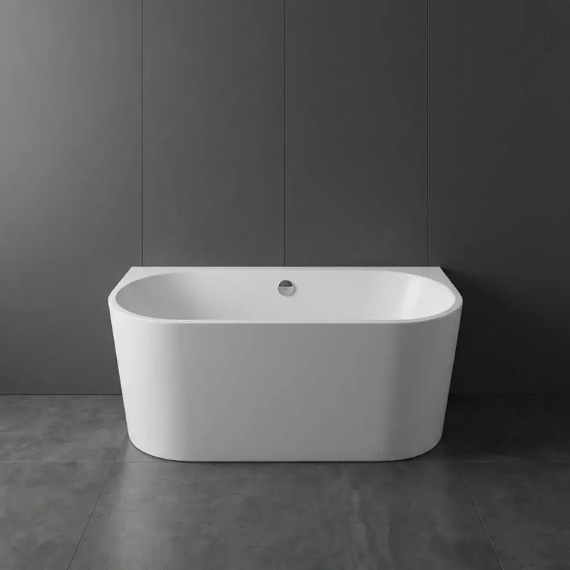 Orien Back to Wall Freestanding Bath 1500 x 750mm with Optional Colour Waste