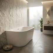 Orien Back to Wall Freestanding Bath 1500 x 750mm with Optional Colour Waste