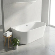 Orien Back to Wall Freestanding Bath 1500 x 750mm with Optional Colour Waste