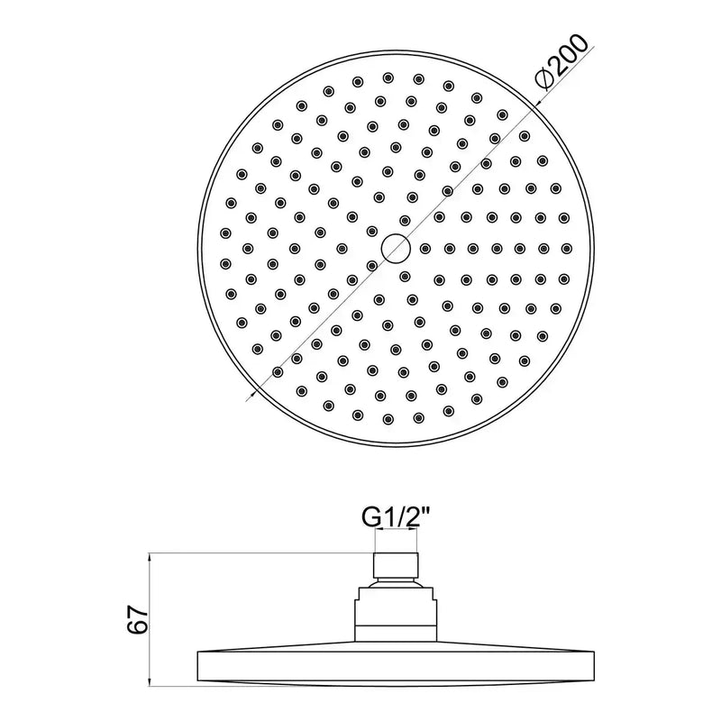 Orla 200mm Round Showerhead - Chrome