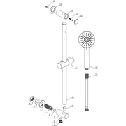 Orla Round Riser Rail Kit w/Elbow & 3 Mode Handset - Chrome