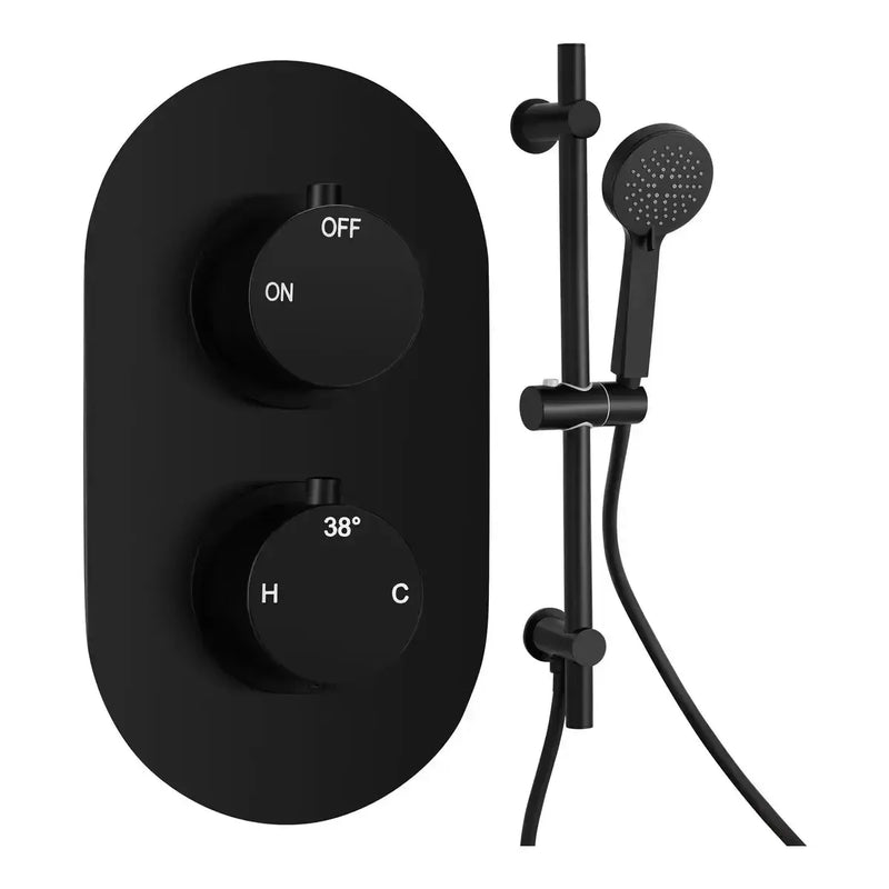 Orla Round Shower Valve & Kit Pack 2 - Matt Black