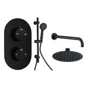 Orla Round Shower Valve & Kit Pack 3 - Matt Black