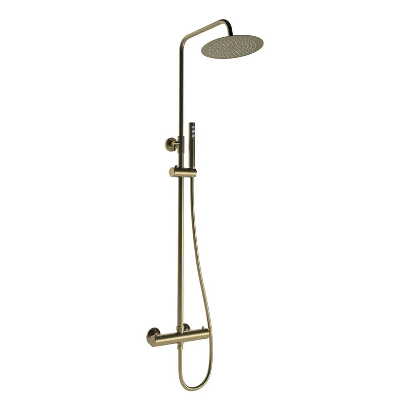 Orla Round Thermostatic Bar Mixer w/Riser Kit - Brushed Bronze