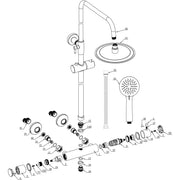 Orla Round Thermostatic Bar Mixer w/Riser Kit - Chrome