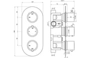 Orla Shower Pack - Twin Outlet - Triple Shower Handle Shower Valve