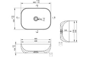 Otto 460x330mm Resin Countertop Washbowl - White Marble Effect