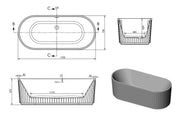 Paradias Fluted Freestanding Bath 1700 x 750mm