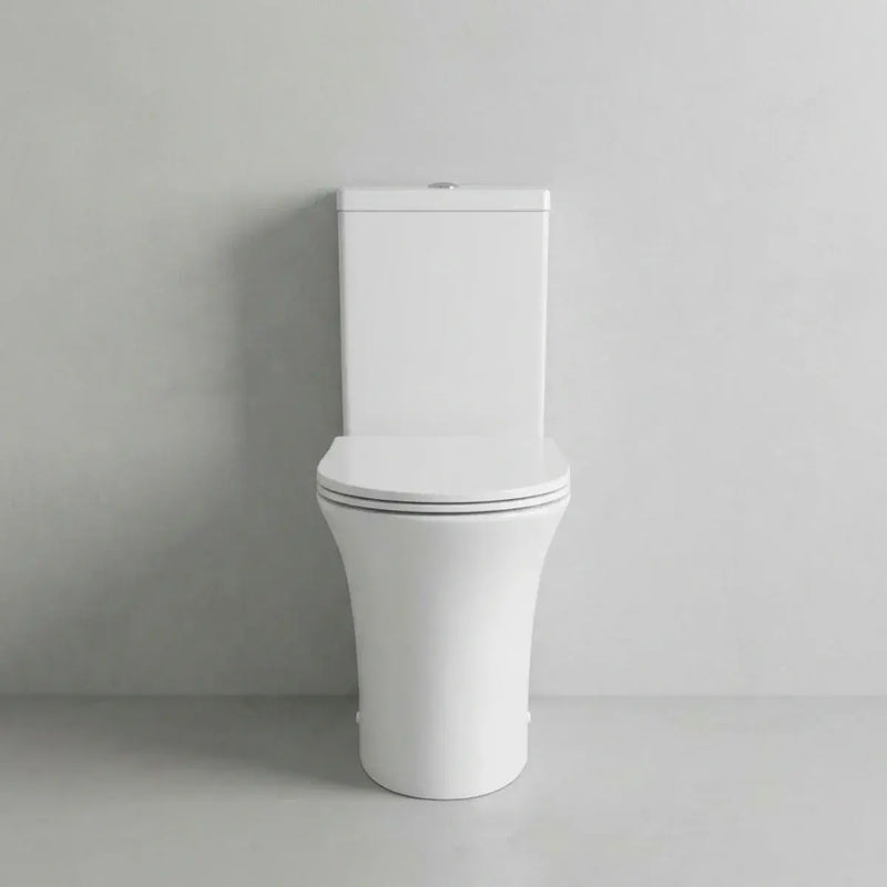 Parum, Rimless Close Coupled Toilet with Soft Close Seat, Fully Shrouded