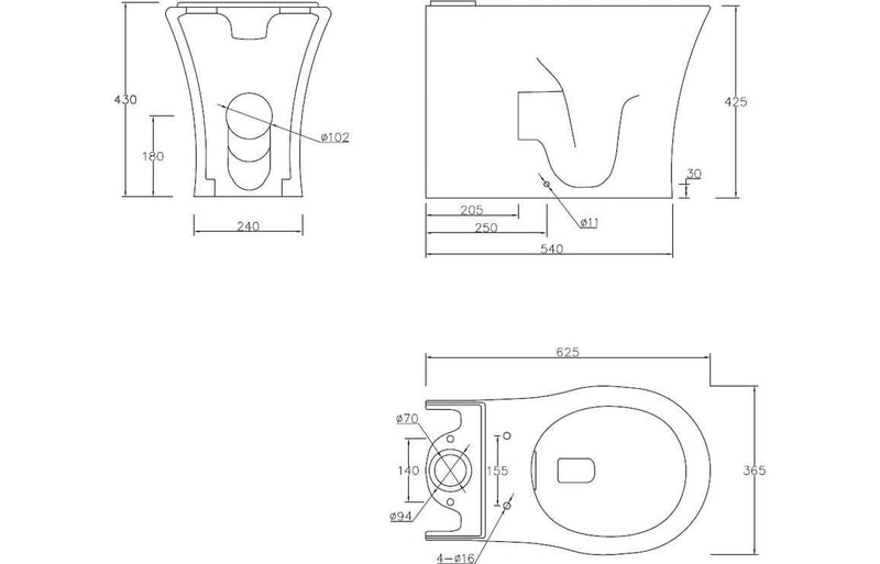 Parum, Rimless Close Coupled Toilet with Soft Close Seat, Fully Shrouded