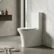 Parum, Rimless Close Coupled Toilet with Soft Close Seat, Fully Shrouded