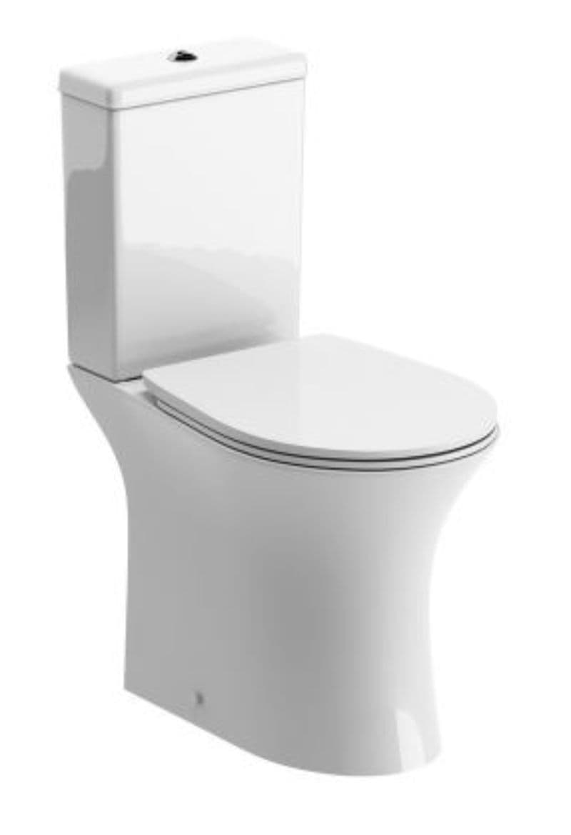 Parum, Rimless Close Coupled Toilet with Soft Close Seat, Open Back